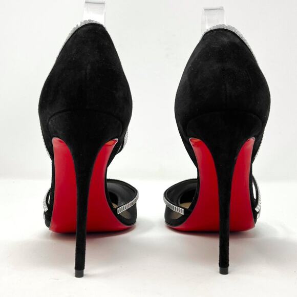 Christian Louboutin Chiara Crystal Embellished Suede Pumps Size 40.5 US 10-10.5 - Picture 5 of 9
